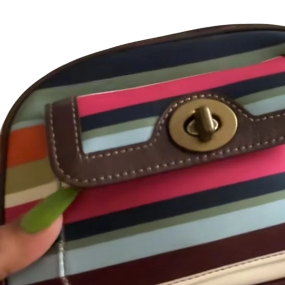 Coach Multicolor Striped Bag With Tag - Picture 3 of 7